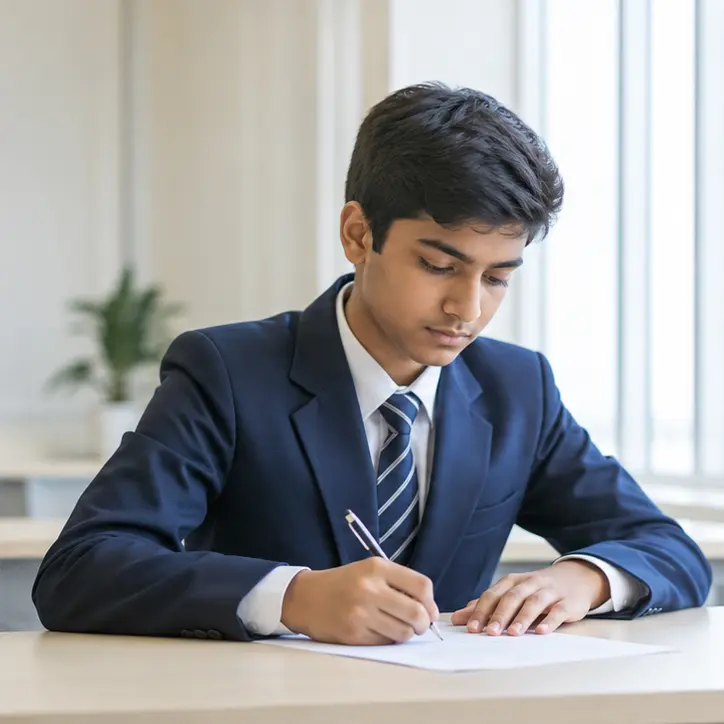 Student completing an aptitude assessment
