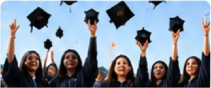 Graduating students celebrating together
